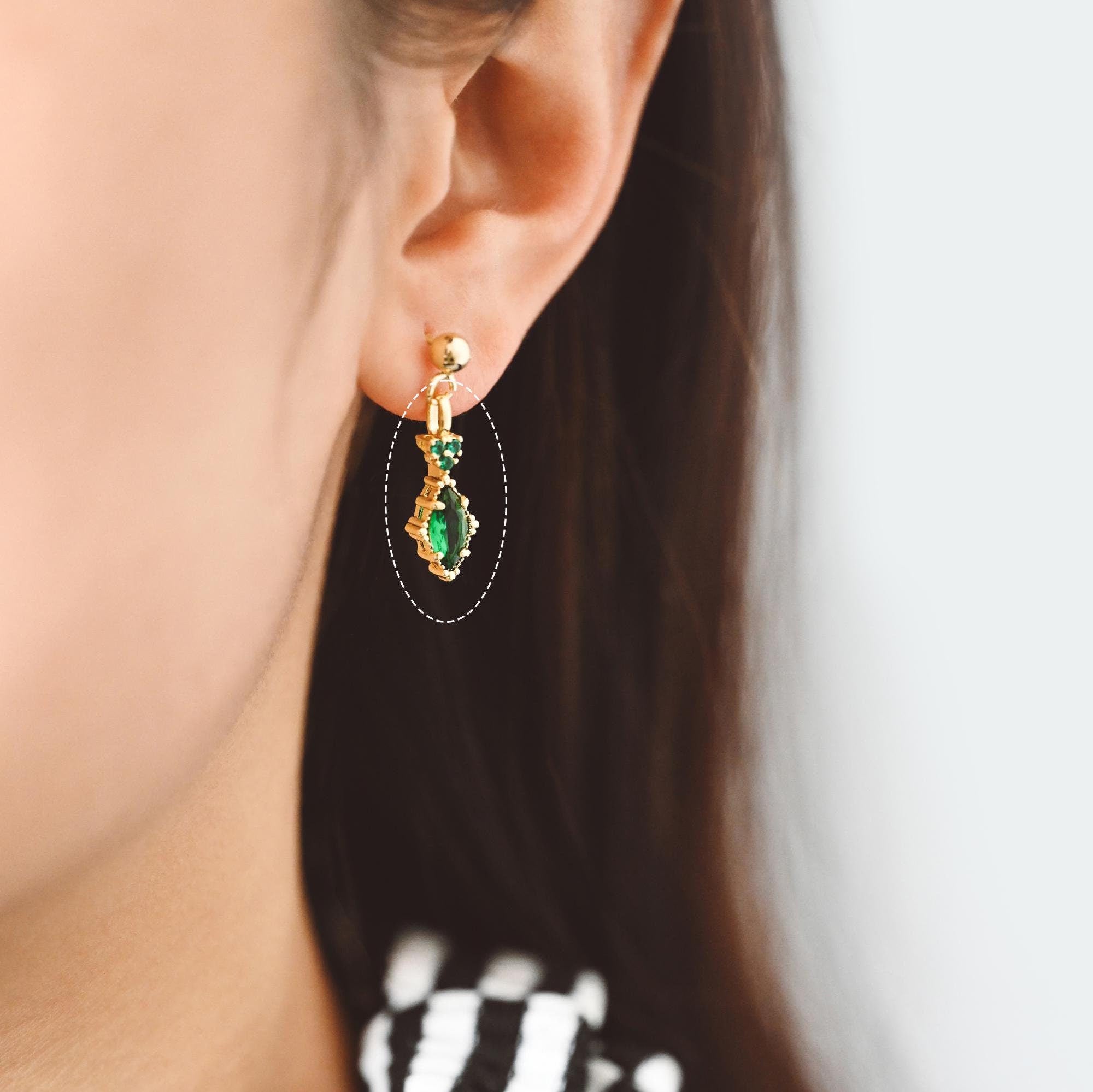 4pcs CZ Pave Marquise Charms, Gold plated Brass Horse Eye Charms (GB-3524)